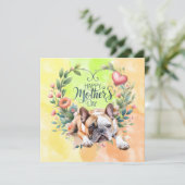 花フランスのの母の日のためのブルドッグ シーズンカード (スタンド正面)