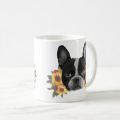 花フランスの付きブルドッグCoffee Mug コーヒーマグカップ (正面右)
