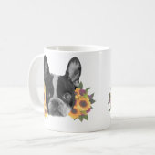 花フランスの付きブルドッグCoffee Mug コーヒーマグカップ (正面左)