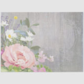 花フランスの市場エレガントヴィンテージピンク灰色アート 薄葉紙 (正面)