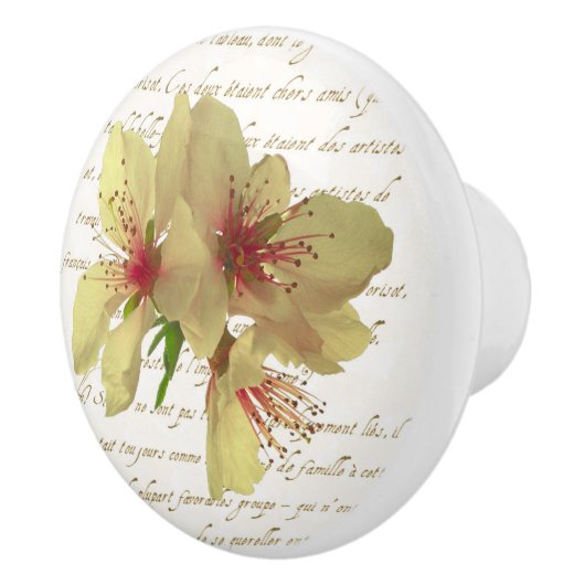 花フランスの引き セラミックノブ (右)