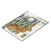 花フランスの螺旋状日誌ノート付きウサギ ノートブック (左側)