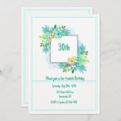 花フレームの招待状 招待状 (正面/裏面)