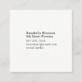 花フレームの水彩画の名刺 スクエア名刺 (裏面)