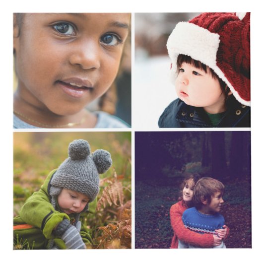 花フレーム愛祖母の写真のコラージュ フォトキューブ (右)