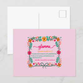 花フレーム グランマ グラマ 母親 定義 ポストカード