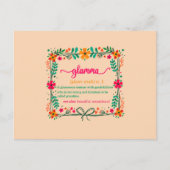 花フレーム グランマ グラマ 母 祖母 定義 ポストカード (正面)