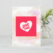 花フレーム 円 愛のハート 招待状 (スタンド正面)