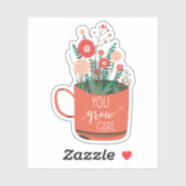 花フローラことわざかわいい成長ガール シール (シート)