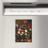 花フローラアートヴィンテージ油彩画モノグラム マグネット (インサイチュ (食洗機))