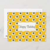 花フローラデザインデイジーオン黄色 ポストカード (正面/裏面)