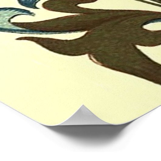 花フローラ壁紙かわいらしアールヌーボー ポスター (角)