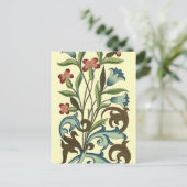 花フローラ壁紙かわいらしアールヌーボー ポストカード (スタンド正面)