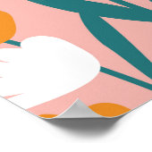 花フローラ継ぎ目なしパターン背景、プリントp ポスター (角)