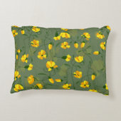 花フローラ背景ワイルドフラワー アクセントクッション (裏面)