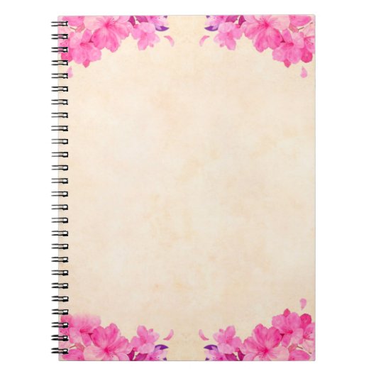 花フローラ背景紙 ノートブック (正面)