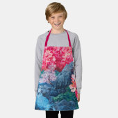 花プリントエプロン エプロン (着用した状態)