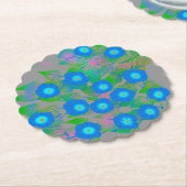 花プリント春・夏用 ペーパーコースター (アングル)