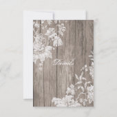 花プリント素朴な木の結婚詳細カード 出欠カード (裏面)