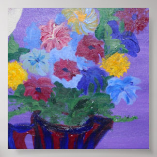 花プリント ポスター