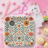 花プレート ペーパープレート (パーティー)