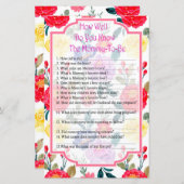 花ベビーシャワーゲームをどれだけ知っているか (正面/裏面)