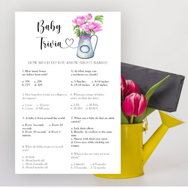 花ベビーシャワーベビートリビアゲーム (クリエイターアップロード済み)