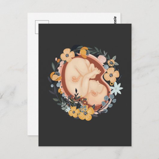 花ベビー妊産婦 ポストカード (正面/裏面)