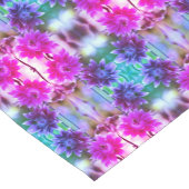 花ペア赤と白抽象芸術色塗り ショートテーブルランナー (コーナー)