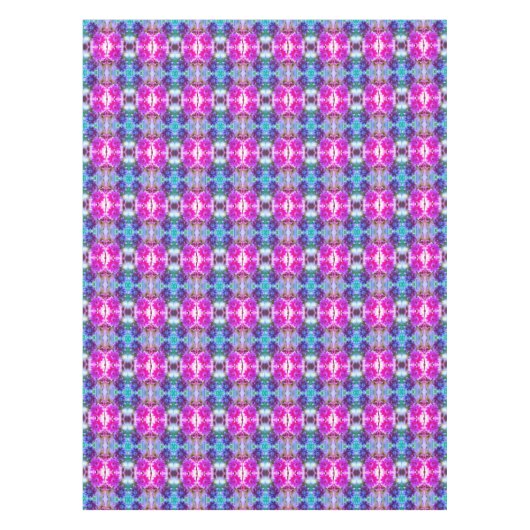 花ペア赤と白抽象芸術色塗り テーブルクロス (正面)