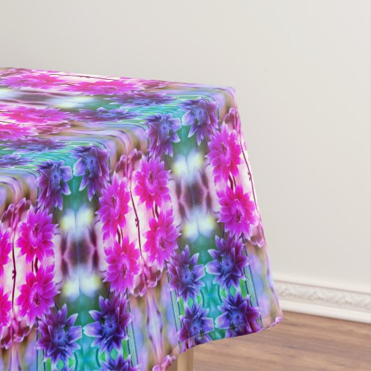 花ペア赤と白抽象芸術色塗り テーブルクロス (インサイチュ)