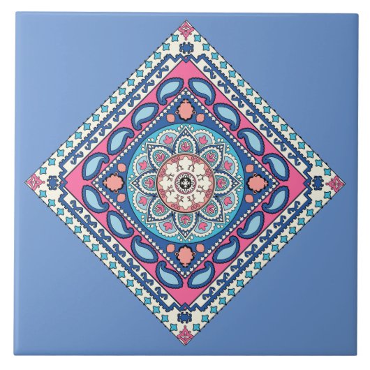 花ペイズリー™セラミックタイル タイル (正面)