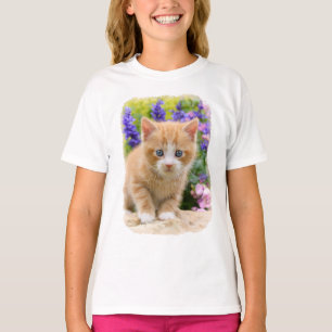 花ペットのかわいく柔らかいショウガのベビー猫の子ネコ Tシャツ
