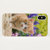 花ペット写真のかわいく柔らかいショウガ猫の子ネコ Case-Mate iPhoneケース (裏面(横))