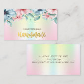 花ホログラフィエレガントック手作り 名刺 (正面/裏面)