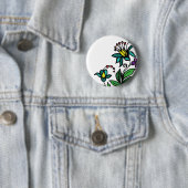 花ボタンの花柄 缶バッジ (インサイチュ)