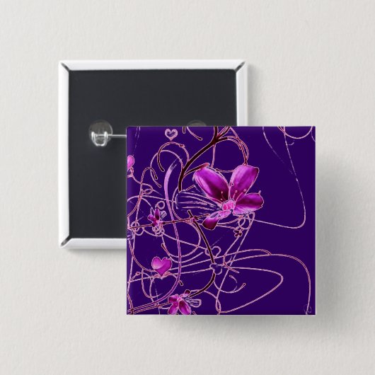 花ボタン 缶バッジ (正面&裏面)