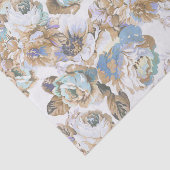 花ボヘミアの赤面のラベンダーの茶色のティール（緑がかった色）のバラ 薄葉紙 (詳細)