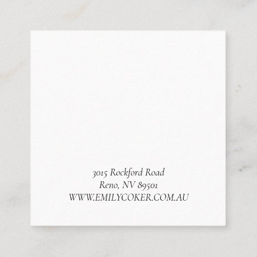 花ポインセチアのネックレス付きクリスマスランタン スクエア名刺 (裏面)