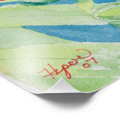 花ポスター虹彩とチューリップ水彩 フォトプリント (角)