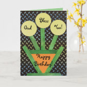 花ポットと花春夏の誕生日 カード (黄色い花)