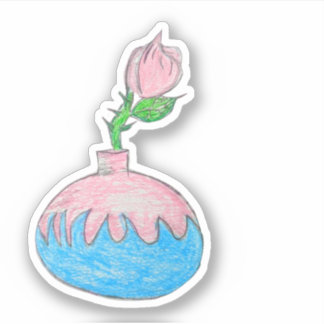 花ポットシール シール