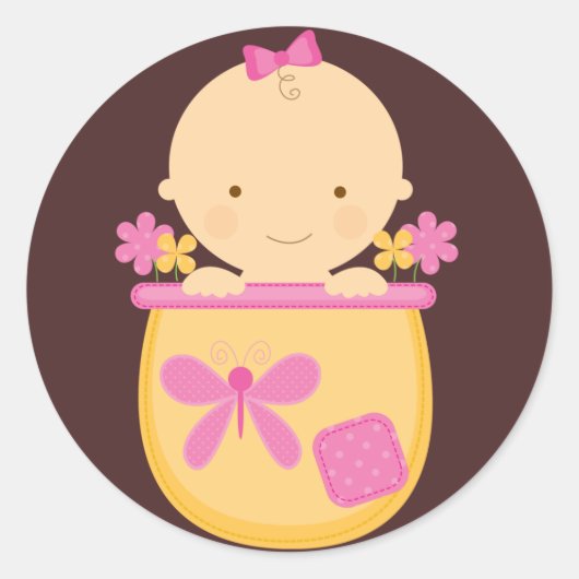 花ポットベビー封筒用シール ラウンドシール (正面)