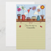 花ポット文房具 便箋 (正面/裏面)