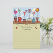 花ポット文房具 便箋 (スタンド正面)