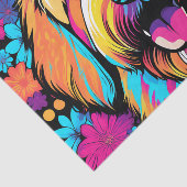 花ポップ・アートの付きラブラドール犬 薄葉紙 (詳細)