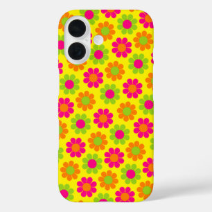 花ポップ・アートの力 iPhone 16ケース