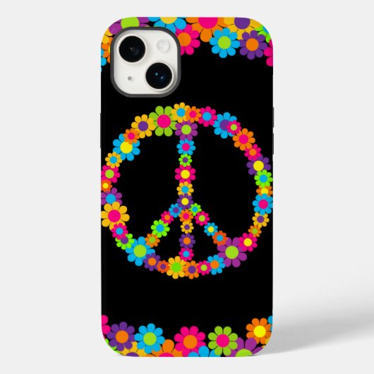 花ポップ・アートの大国の平和 Case-Mate iPhoneケース (裏面)