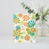 花ポップ・アートの葉書 ポストカード (スタンド正面)