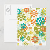 花ポップ・アートの葉書 ポストカード (正面/裏面)